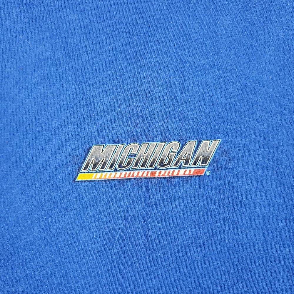 Michigan International Speedway Shirt Mens XL Blue NASCAR Auto Racing Nascar Y2k